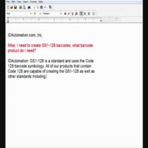Code 128 Barcode Standards