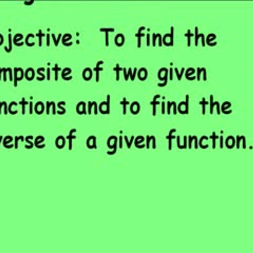 10-3 Compositions and Inverse Functions