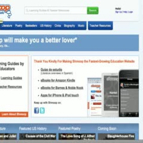 Teachers &amp; Librarians Tour of Shmoop Teac