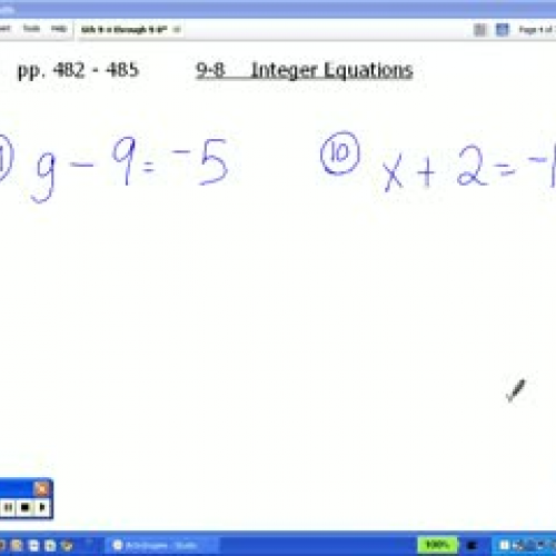 6th Grade Integer Equations