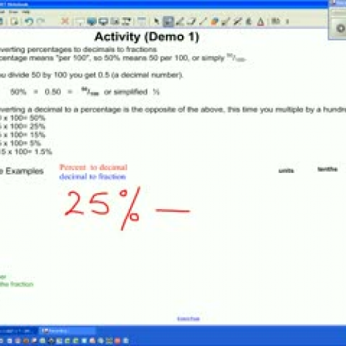 Percentages to Fractions
