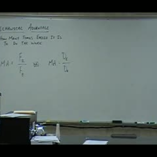 Mechanical Advantage and Effciency Lecture Vi