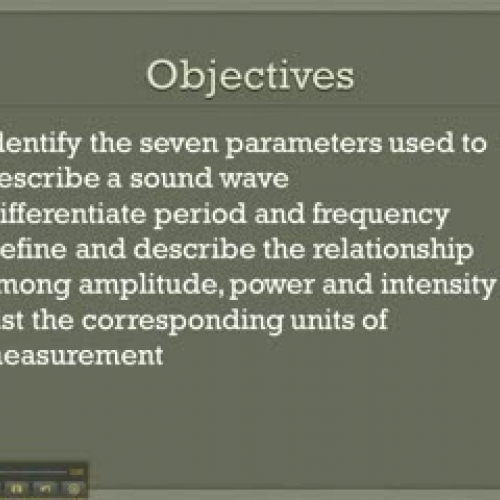 Describing Sound Waves