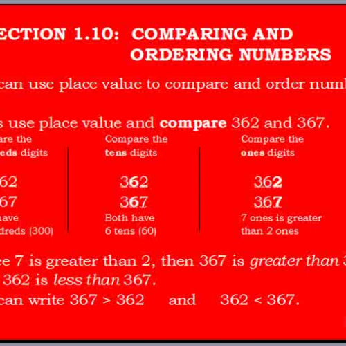 Grade 3.1.10 Math Comparing and Ordering Numb