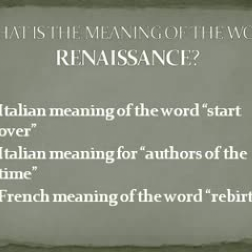 Renaissance Video Quiz