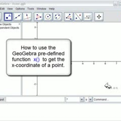 GeoGebra Point Command- xCoordinate x()