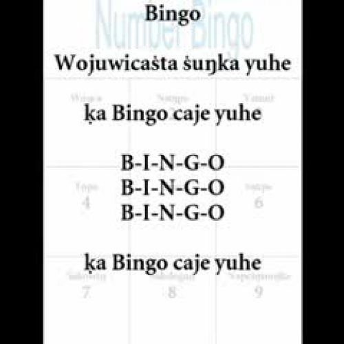Dakota language song Bingo