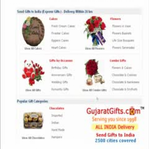 Gifts to India, Send Cakes, Flowers, Chocolat