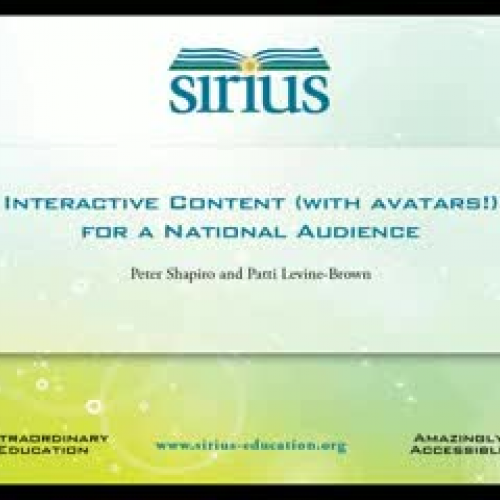 SIRIUS - Interactive Content (with avatars!) 