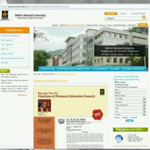 DEC Chairman's Message about Sikkim Manipal U