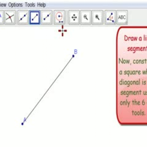 GeoGebra Challenge - Square from Diagonal wit