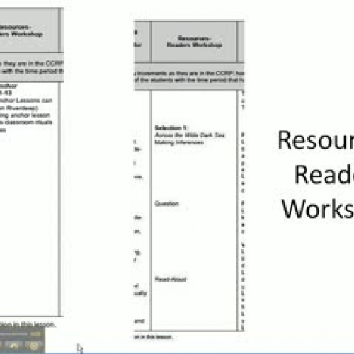 Stage One: Resources-Readers Workshop
