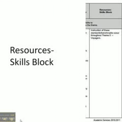 Stage One: Resources-Skills Block