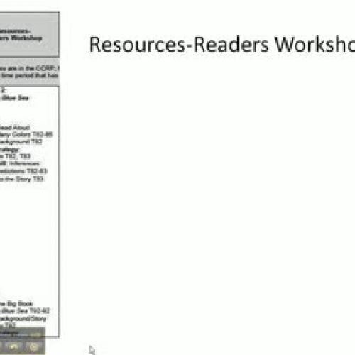 Stage Three: Resources-Readers Workshop