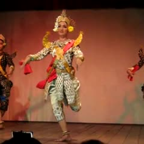 Traditional fan dancing Vietnam