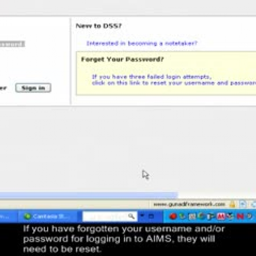 Resetting Your AIMS Password