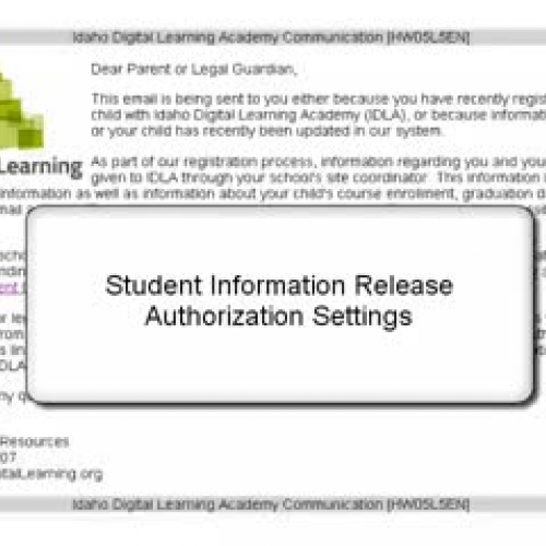 IDLA Information Release Authorization