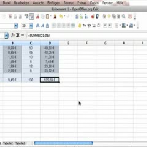 Grundlagen der Tabellenkalkulation mit OOo Ca