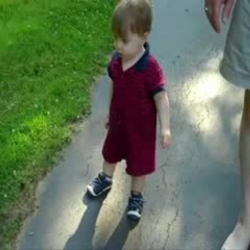 Owen Takes Pops for a Walk