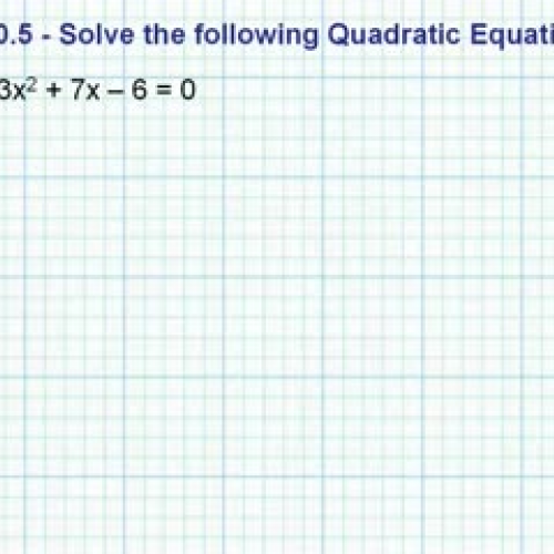 Quadratic Formula Examples REAL sol