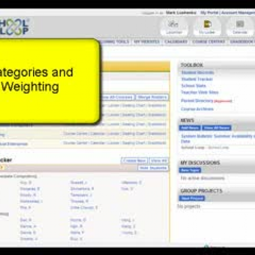 Setting up Categories and Weighting in School