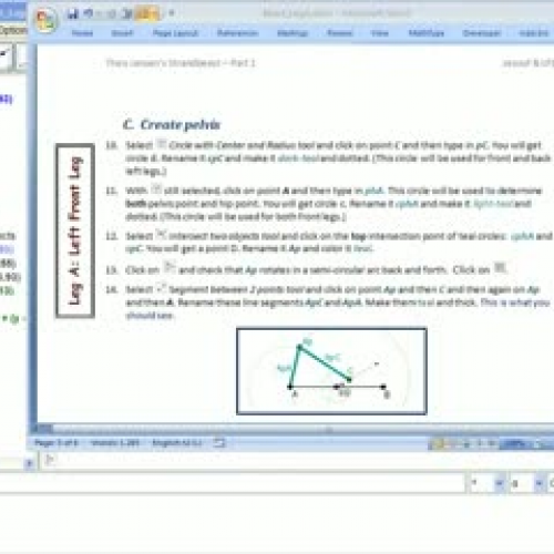 Strandbeest LegA - C: GeoGebra Construction