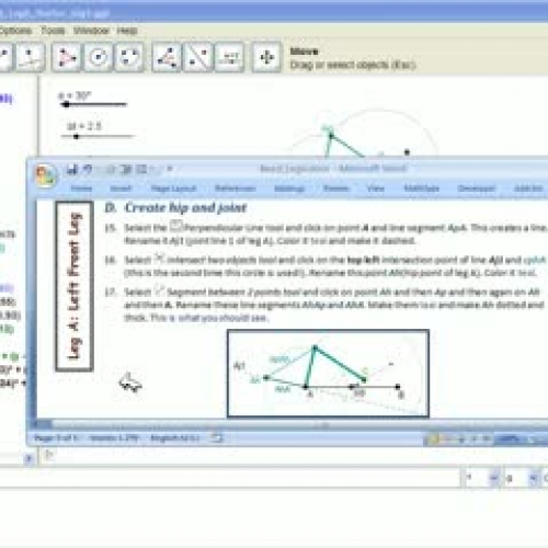 Strandbeest LegA - D: GeoGebra Construction