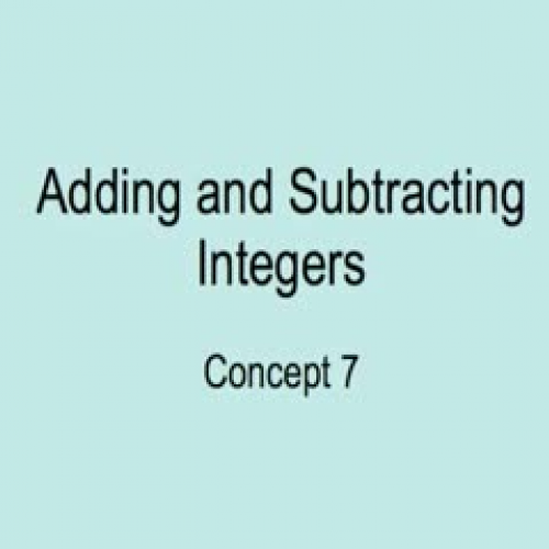 Concept 7 Adding and Subtracting Integers