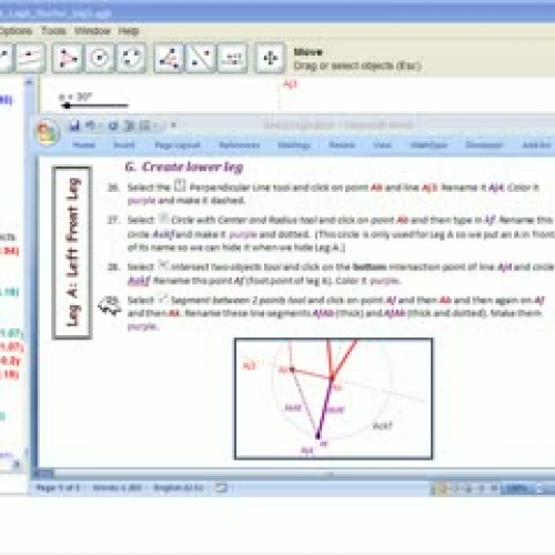 Strandbeest LegA - G: GeoGebra Construction