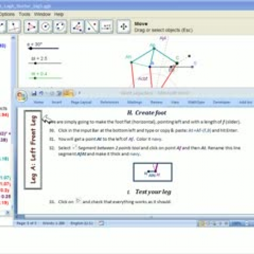 Strandbeest LegA - H&amp;I: GeoGebra Construc