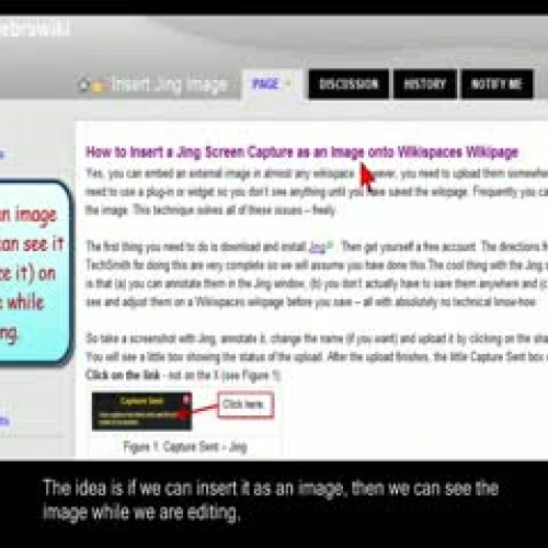 Insert Jing Screen Capture into Wikispaces Wi