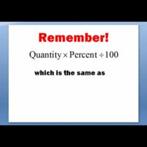 Percent of a Quantity