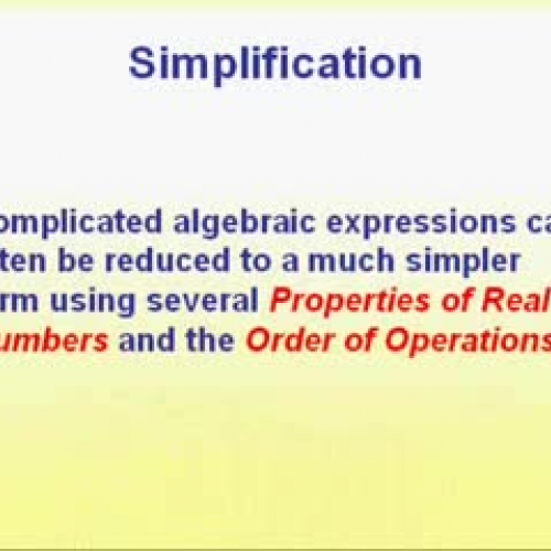 Simplifying Algebraic Expressions