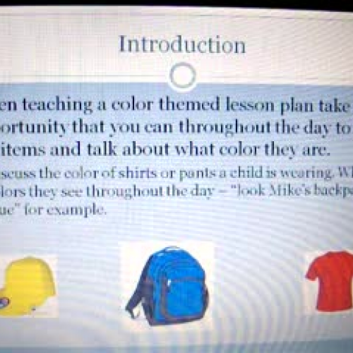 A Lesson for Teaching Toddlers Color Recogiti