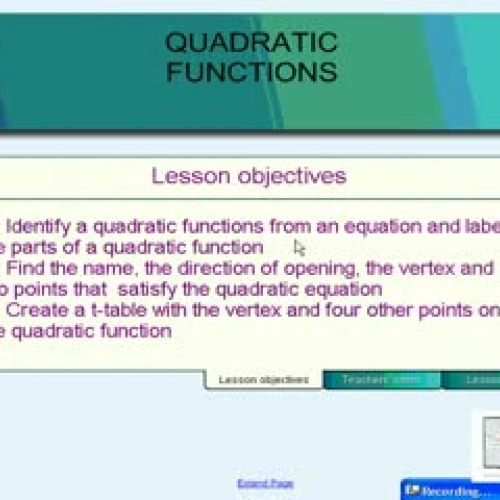 Quadratic Function Review - Sarah