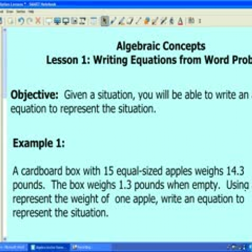 Algebra Remediation Lesson #1