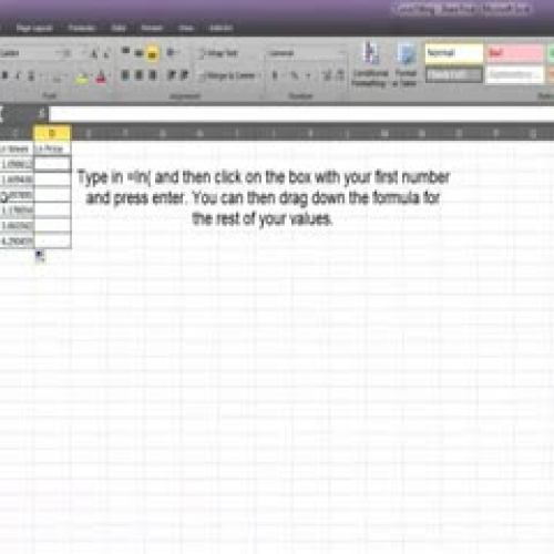 Log Modelling on Excel