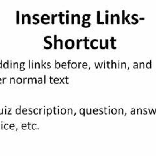 Quia Inserting Links Shortcut