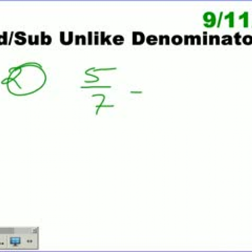 Fractions: Add/Sub unlike denominators