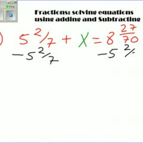 Fractions: solving equations