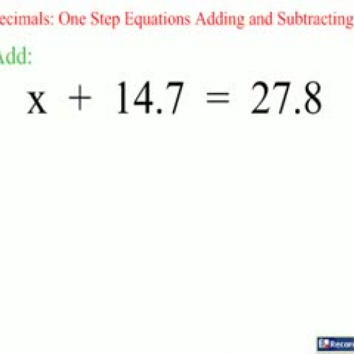 Decimal One Step Equation add and subtract