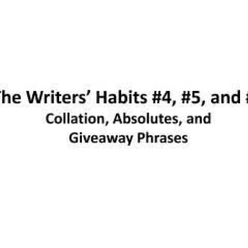 Writers' Habits Absolutes &amp; Collation