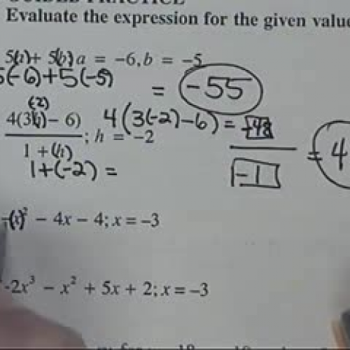Evaluate Expressions Practice, Part 2