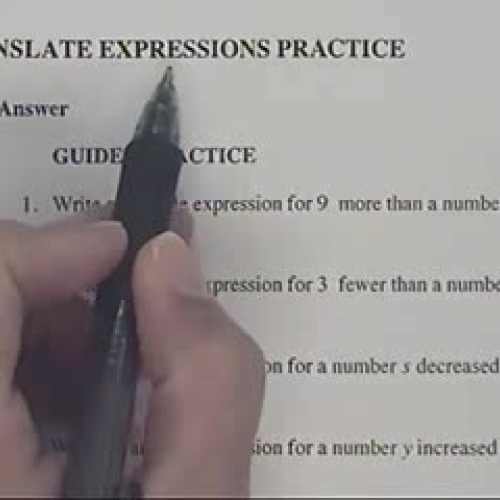 Translate Expressions Practice, Part 1