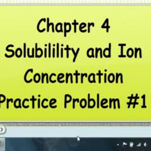 Solubility and Ion Concentration Problem 1