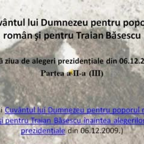 Cuvântul lui Dumnezeu pentru Traian B?sescu P