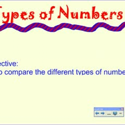 PreAlgebra Types of Numbers