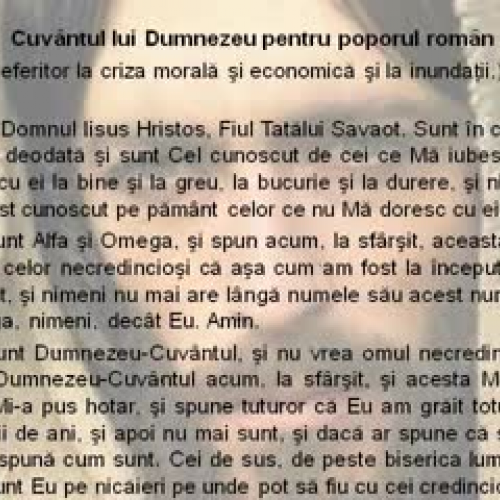Cuvântul lui Dumnezeu pentru poporul român P1