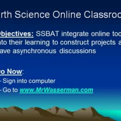 Earth Science Online Classroom Accounts Setup