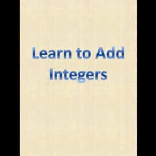 Learn to Add Integers